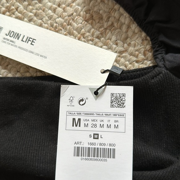 NWT Zara adorable black puff sleeve cotton crop top - Picture 10 of 13